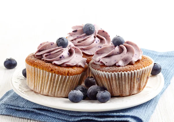 Blueberry cupcakes — Stock Photo, Image