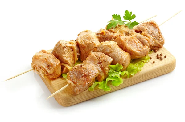 Carne de porco marinada kebab — Fotografia de Stock