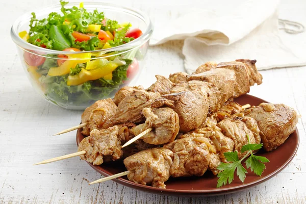 Carne di maiale alla griglia kebab — Foto Stock