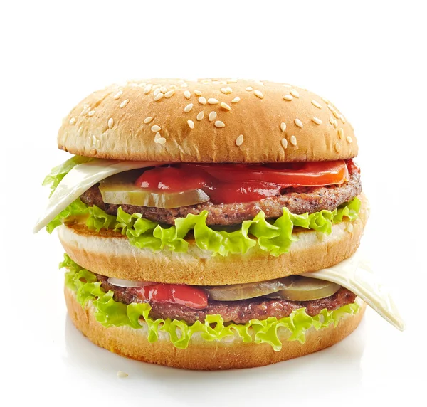 Burger på en vit bakgrund — Stockfoto