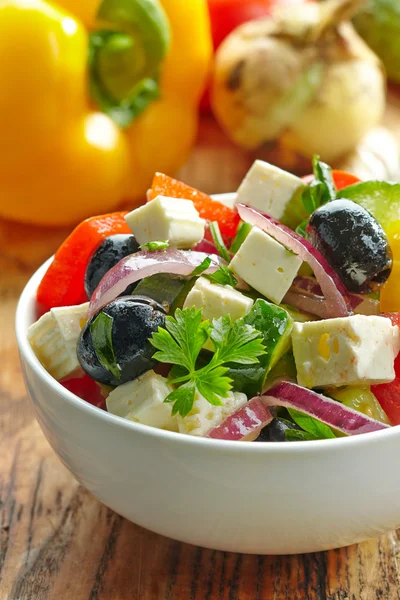 Homemade greek salad — Stock Photo, Image