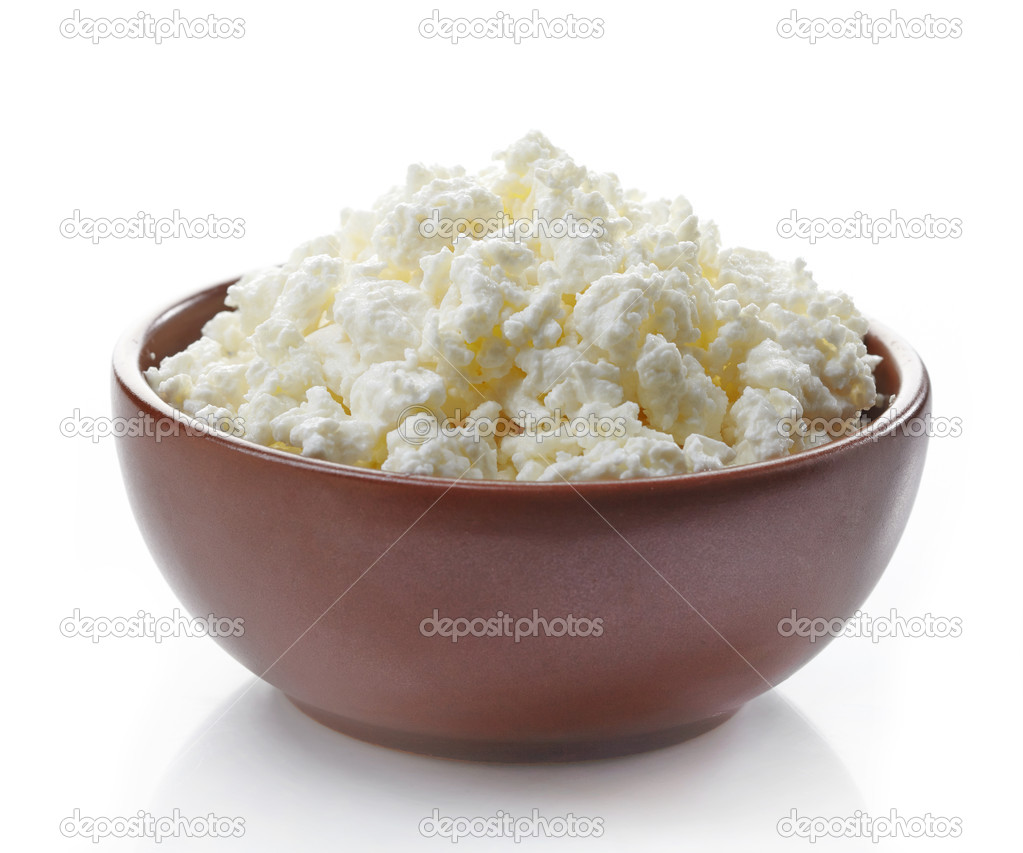 bowl of fresh cottage cheese