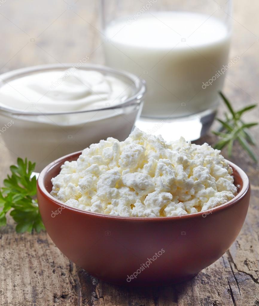 fresh cottage cheese and dairy products