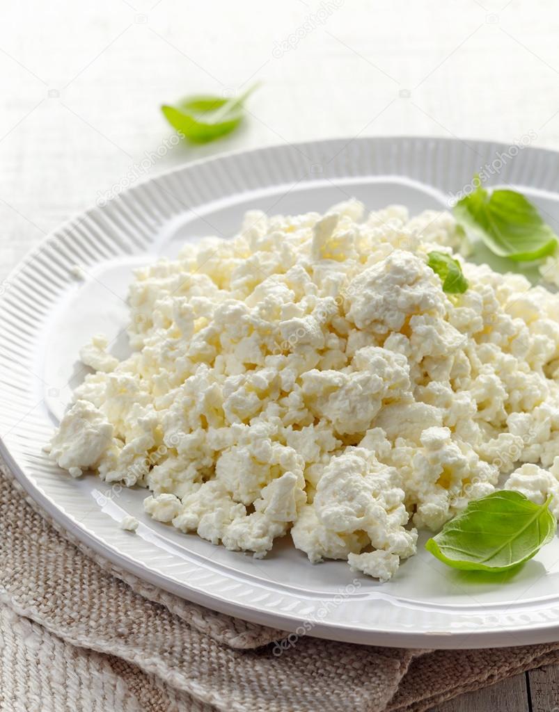 cottage cheese on white plate