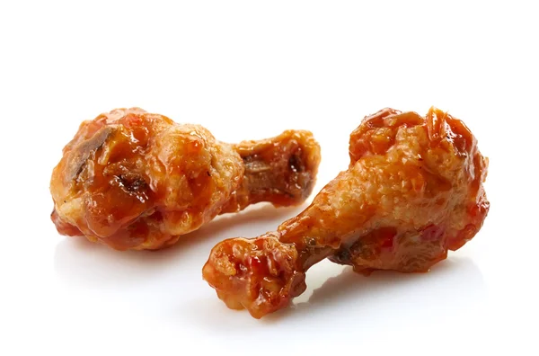Stekt kyckling vingar med söt chili sås — Stockfoto