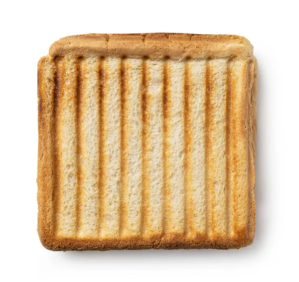 Vers Geroosterd Brood Plak Geïsoleerd Witte Achtergrond Bovenaanzicht — Stockfoto