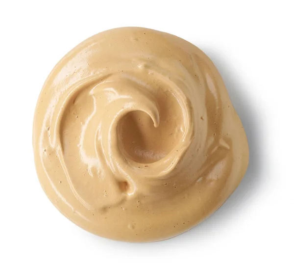 Chantilly Caramelo Café Mousse Creme Isolado Fundo Branco Vista Superior — Fotografia de Stock