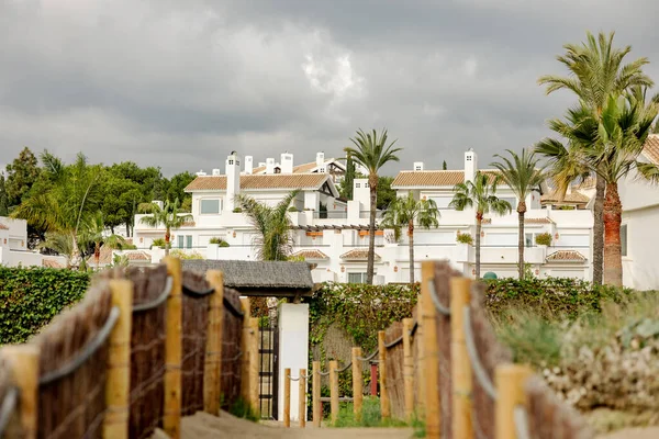 Cancello Del Cortile Alla Spiaggia Marbella Spagna Nel Mese Gennaio — Foto Stock