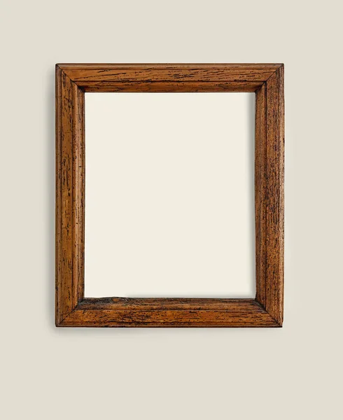 Old Wood Empty Frame Grey Wall — Stock Photo, Image