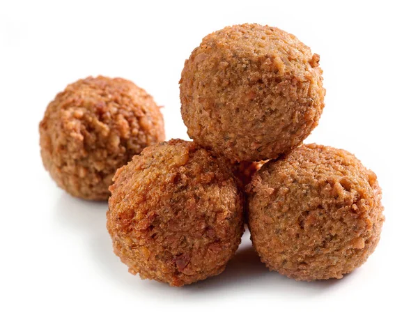 Stekt Ekologisk Falafel Bollar Isolerad Vit Bakgrund Halafel — Stockfoto