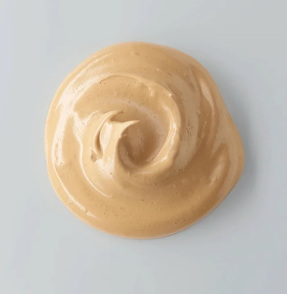 Whipped Caramel Coffee Mousse Cream Isolated Grey Background Top View — Stock Photo, Image