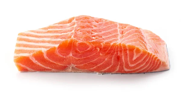 Fresh Raw Salmon Filet Isolated White Background — стоковое фото