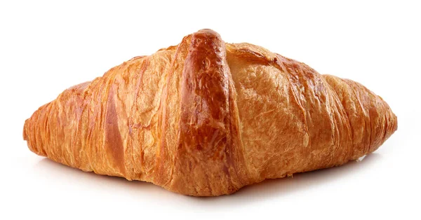 Croissant Recién Horneado Aislado Sobre Fondo Blanco — Foto de Stock