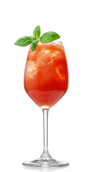Bicchiere Succo Pomodoro Cocktail Sanguinosa Maria Isolato Sfondo Bianco — Foto Stock