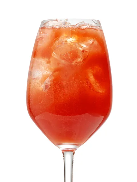 Bicchiere Succo Pomodoro Cocktail Sanguinosa Maria Isolato Sfondo Bianco — Foto Stock