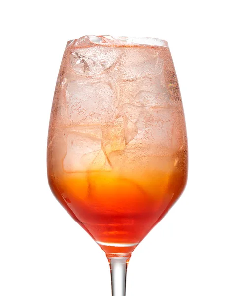 Sklenice Aperol Spritz Koktejl Bílém Pozadí — Stock fotografie