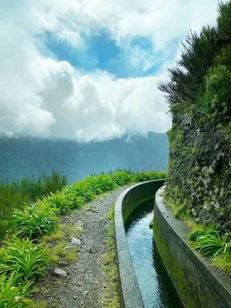 Beautiful Madeira Landscape Folhadal Levada — 스톡 사진
