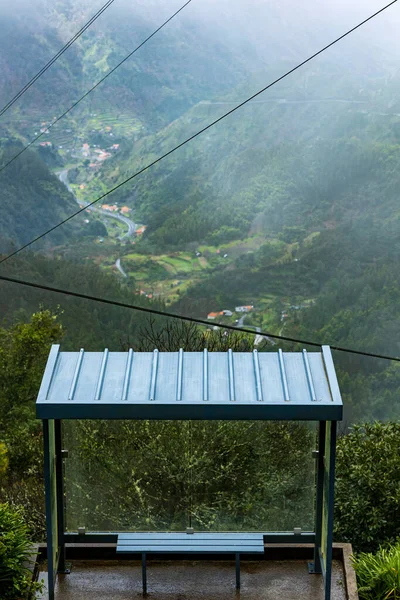 Mountain Bus Stop Madeira Island Portugal — 스톡 사진