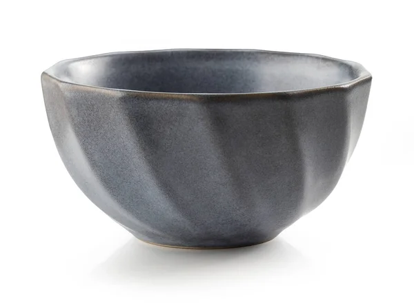 Empty Grey Ceramic Bowl Isolated White Background — Stock Photo, Image