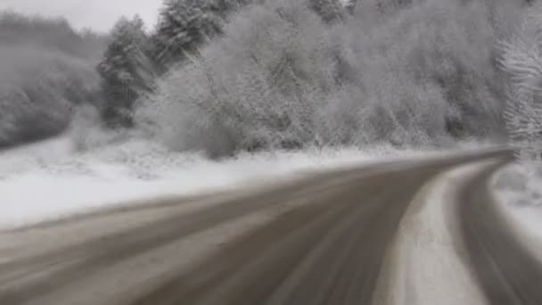 Condução no inverno — Vídeo de Stock