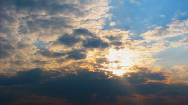 Zonsondergang wolken, hd time-lapse — Stockvideo