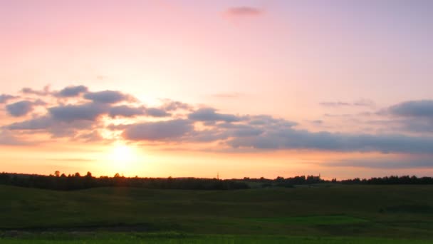 Sonnenuntergang Landschaft, Zeitraffer — Stockvideo