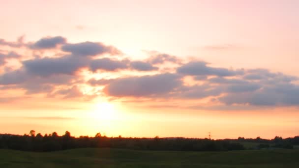 Sonnenuntergang Landschaft, Zeitraffer — Stockvideo