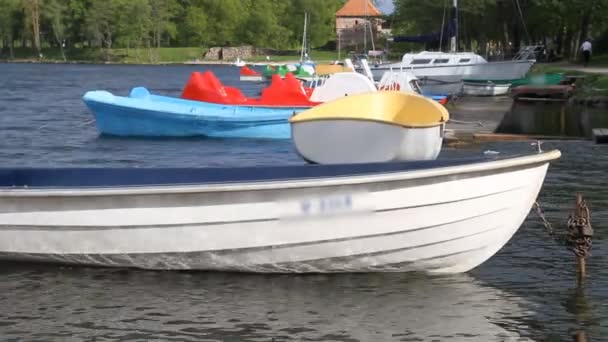 Barcos no lago — Vídeo de Stock