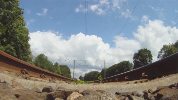 Train, view from below — Stock Video