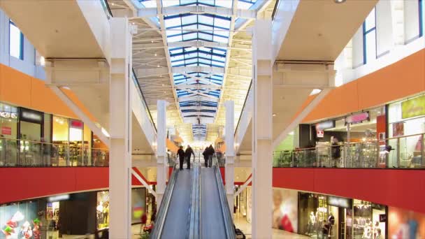 Grote shopping mall, time-lapse — Stockvideo