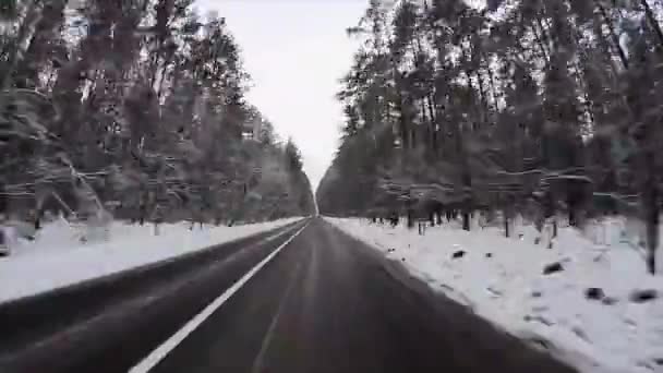 Zimą drogi, timelapse — Wideo stockowe