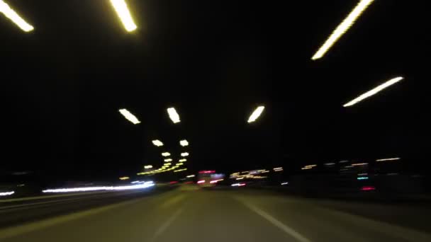 Camino por la noche, timelapse — Vídeos de Stock