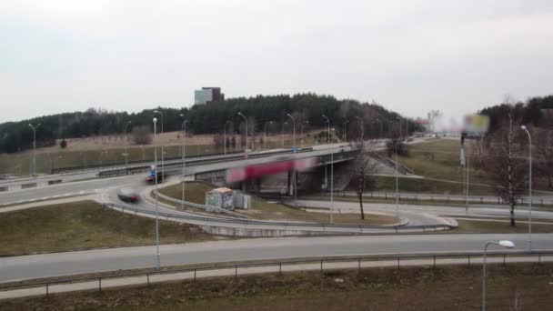 Intersección de la carretera, timelapse — Vídeo de stock