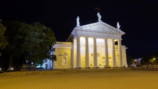 Cathedral in Vilnius, Lithuania, timelapse in motion — Stock Video