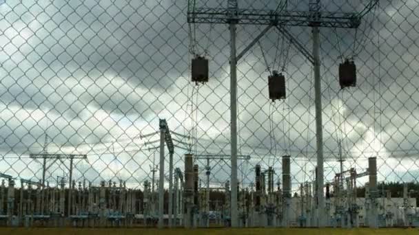 Electrical substation, timelapse — Stock Video