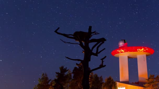 夜のタイムラプス天文台 — ストック動画