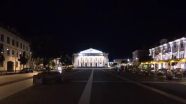 Belediye Meydanı Vilnius, gece hiper-timelapse