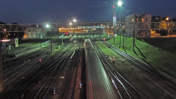 鉄道駅、タイムラプス — ストック動画