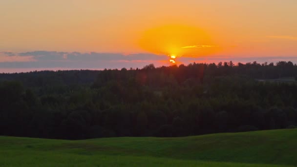 Západ slunce nad lesní time-lapse — Stock video