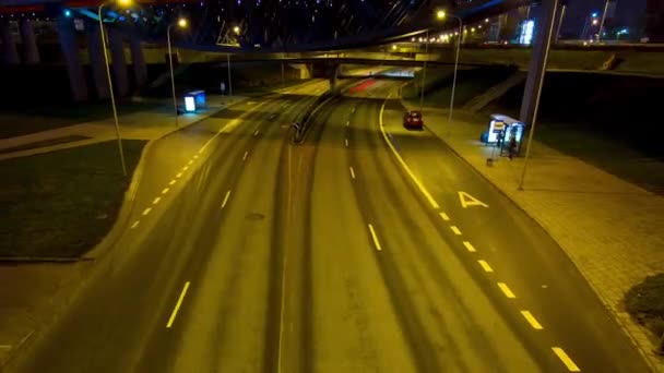 Night road tilt timelapse — Stock Video