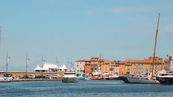 Порт Сен-Тропе, Франция — стоковое видео
