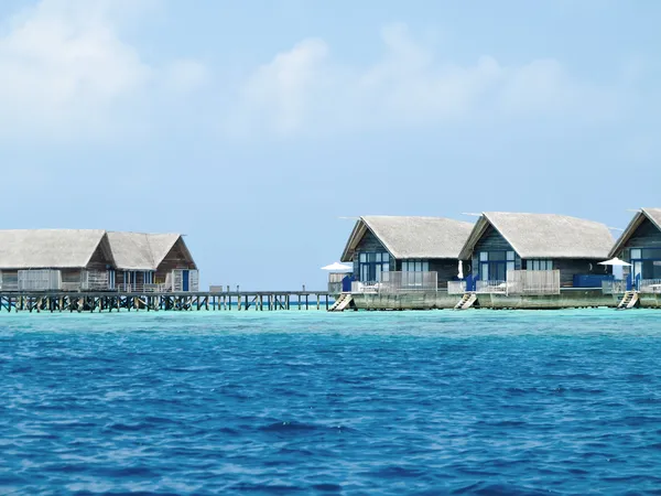 Water villa cottages on island — Stock Photo, Image
