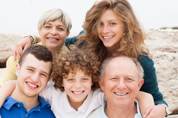 Happy family posing together Stock Photo