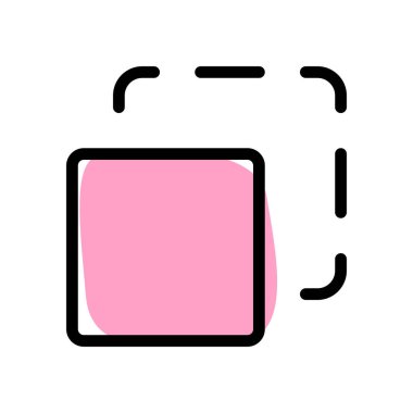 Kare kutu şekli uygulama düğmesi, eşit kenarlar.