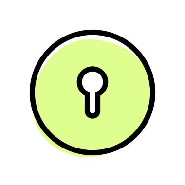 Güvenli anahtar erişimi olan kapı erişimi anahtar deliği