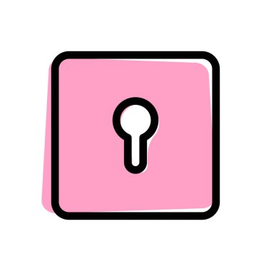 Dijital giriş için şifreleme anahtar deliği sembolünü kilitle