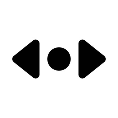 Her iki yönde yatay yönde kayan oklar