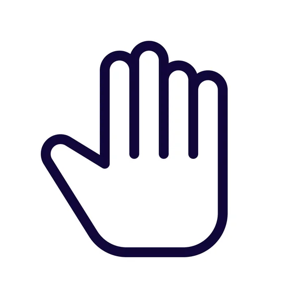 Stoppa Handflatan Hand Gest Interaktion Islolated — Stock vektor