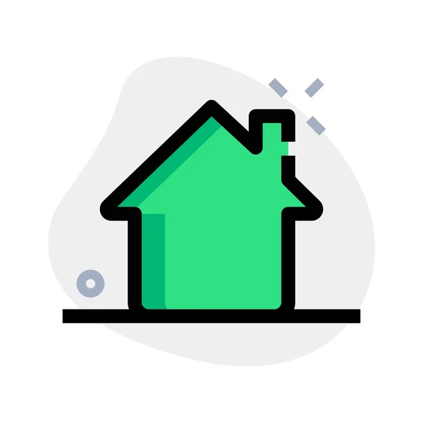 Caja Fuerte Casa Ventilada Privada Con Chimenea Estructura — Vector de stock