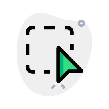 Tasarım ögeleri için dörtgen kutu fare seçimi